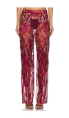 Kim Shui Full Length Embroidered Pants In 레드