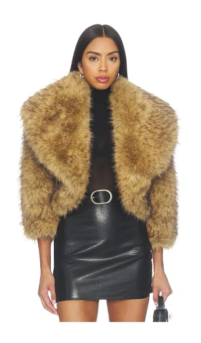 Kim Shui Georgia Faux Fur Moon Jacket In Animal Print