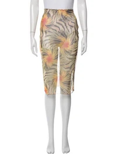 Pre-owned Kim Shui Graphic Print Midi Length Skirt In Orange