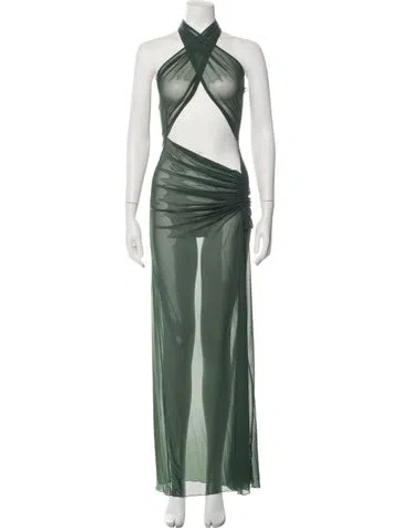 Pre-owned Kim Shui Halterneck Long Dress In Green