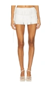 Kim Shui Hody Fringe Micro Mini Skirt In White