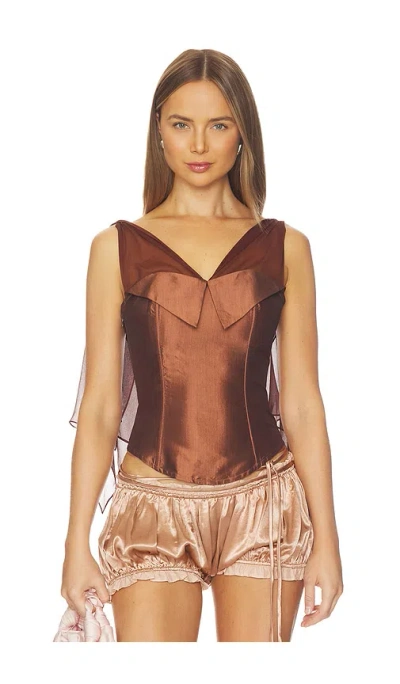 Kim Shui Kemle Corset Top In Brown