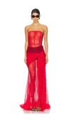 Kim Shui Lace Corset Gown In 레드