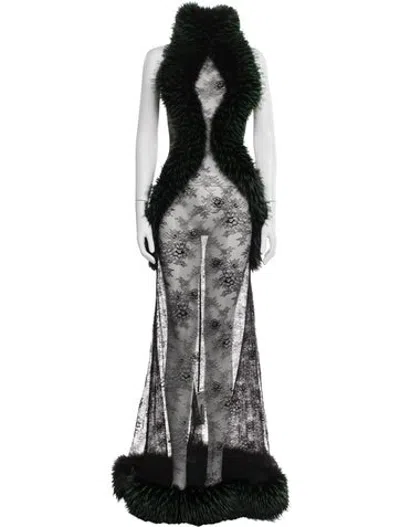 Pre-owned Kim Shui Lace Pattern Long Dress In Black