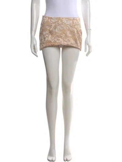 Pre-owned Kim Shui Lace Pattern Mini Skirt In Neutral