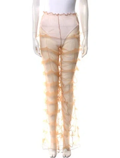 Pre-owned Kim Shui Lace Pattern Skinny Leg Pants In Neutral