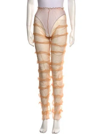 Pre-owned Kim Shui Lace Pattern Straight Leg Pants W/ Tags In Neutral