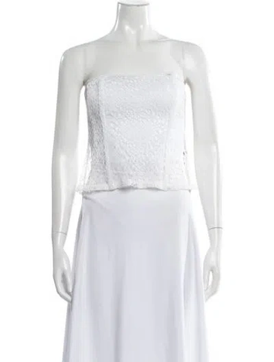 Pre-owned Kim Shui Lace Pattern Strapless Top W/ Tags In White