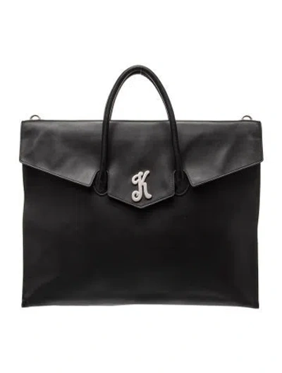 Pre-owned Kim Shui Leather Top Handle Bag In Black