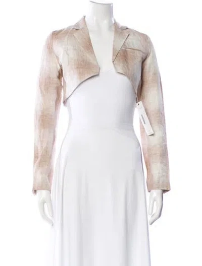 Pre-owned Kim Shui Linen Plaid Print Bolero W/ Tags In Neutral