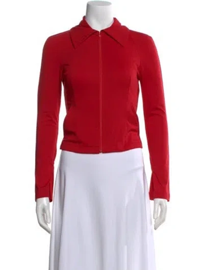 Pre-owned Kim Shui Long Sleeve Top In Red