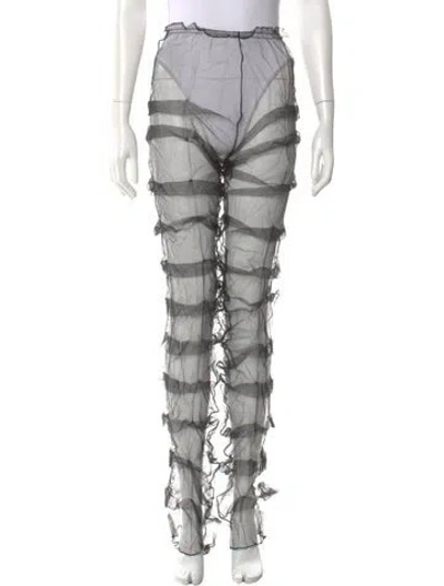 Pre-owned Kim Shui Mesh Skinny Leg Pants W/ Tags In Black