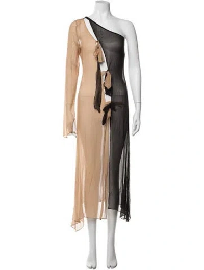 Pre-owned Kim Shui One-shoulder Long Dress In Neutrals