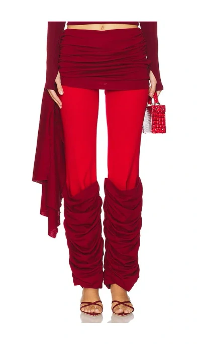 Kim Shui Pants With Leg Warmer In Red