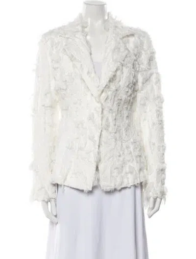 Pre-owned Kim Shui Patterned Jacket In White