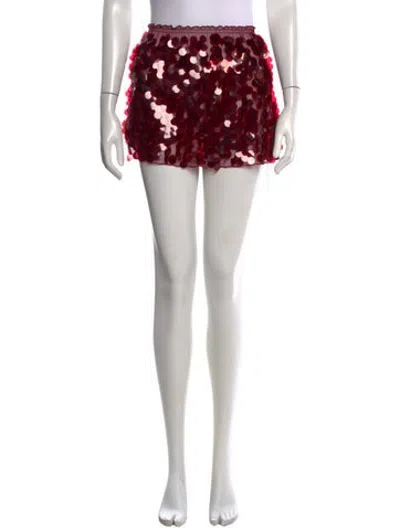 Pre-owned Kim Shui Patterned Mini Skirt In Red