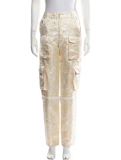 Pre-owned Kim Shui Patterned Straight Leg Pants In Yellow