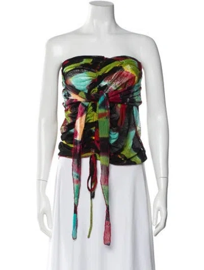 Pre-owned Kim Shui Patterned Strapless Top In Multi