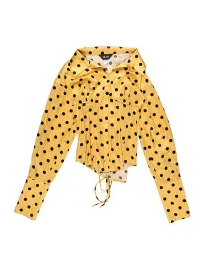 Pre-owned Kim Shui Polka Dot Print Square Neckline Top In Yellow