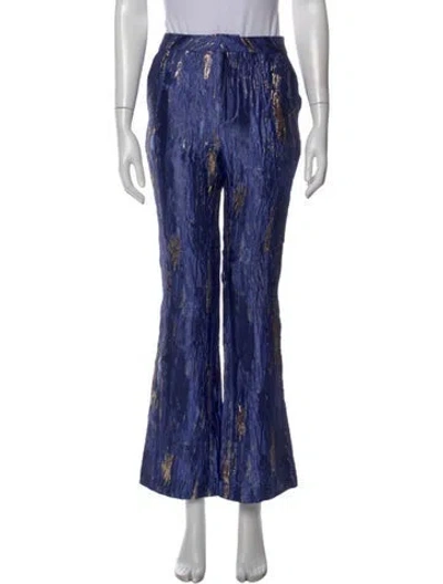 Pre-owned Kim Shui Printed Flared Pants In Blue