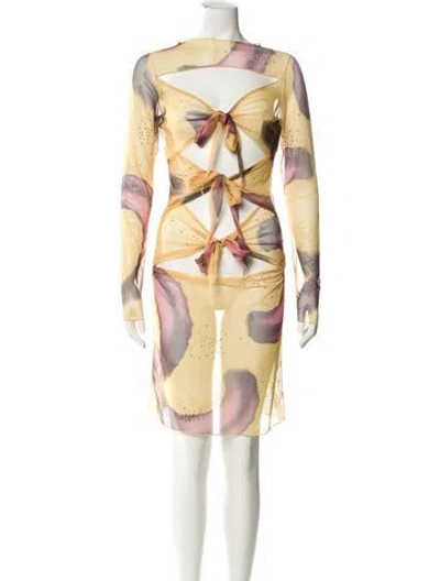 Pre-owned Kim Shui Printed Knee-length Dress In Yellow