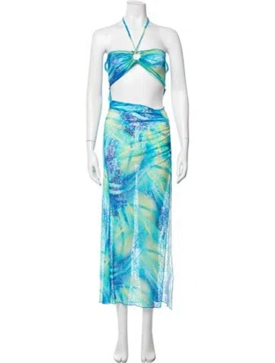 Pre-owned Kim Shui Printed Long Dress W/ Tags In Blue