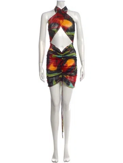 Pre-owned Kim Shui Printed Mini Dress In Black