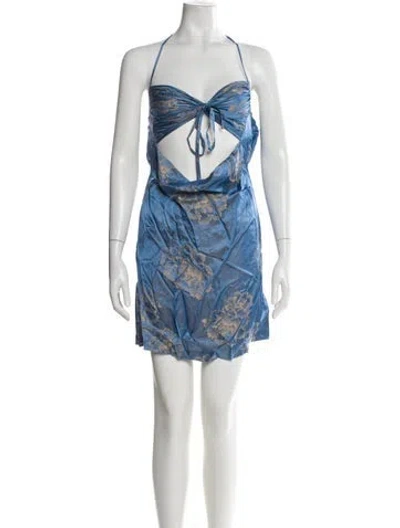 Pre-owned Kim Shui Printed Mini Dress In Blue