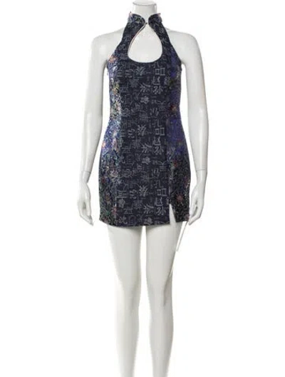 Pre-owned Kim Shui Printed Mini Dress In Blue