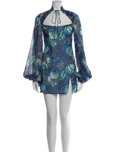 Pre-owned Kim Shui Printed Mini Dress In Blue