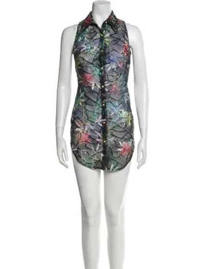 Pre-owned Kim Shui Printed Mini Dress In Green
