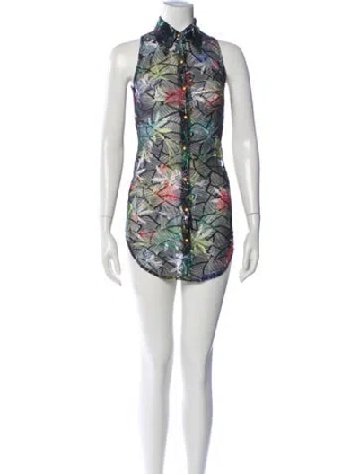 Pre-owned Kim Shui Printed Mini Dress W/ Tags In Black