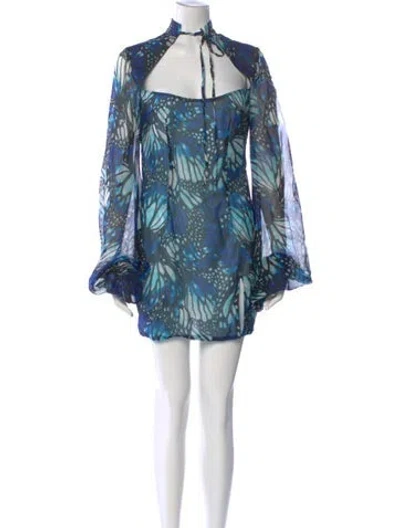 Pre-owned Kim Shui Printed Mini Dress W/ Tags In Blue