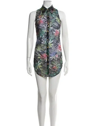 Pre-owned Kim Shui Printed Mini Dress W/ Tags In Blue