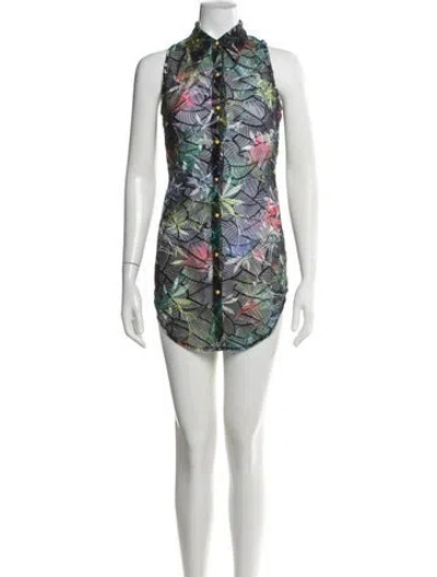 Pre-owned Kim Shui Printed Mini Dress W/ Tags In Blue