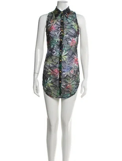 Pre-owned Kim Shui Printed Mini Dress W/ Tags In Blue