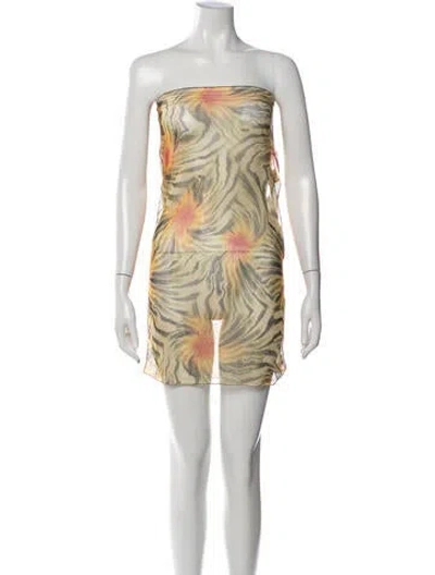 Pre-owned Kim Shui Printed Mini Skirt In Orange