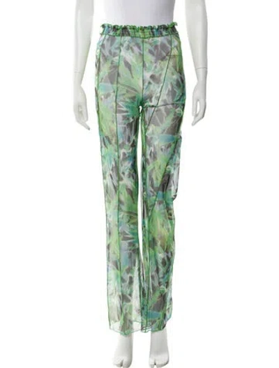 Pre-owned Kim Shui Printed Pleated Accents Cover-up In Green