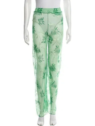 Pre-owned Kim Shui Printed Straight Leg Pants In Green