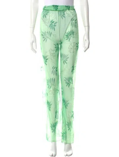 Pre-owned Kim Shui Printed Straight Leg Pants W/ Tags In Green