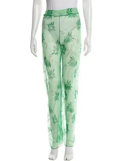 Pre-owned Kim Shui Printed Straight Leg Pants W/ Tags In Green
