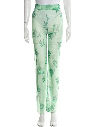 Pre-owned Kim Shui Printed Straight Leg Pants W/ Tags In Green