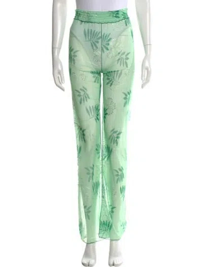 Pre-owned Kim Shui Printed Straight Leg Pants W/ Tags In Green