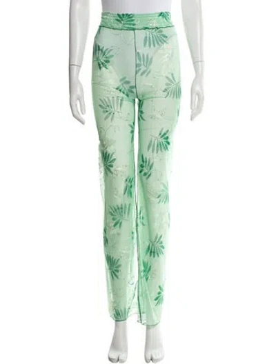 Pre-owned Kim Shui Printed Straight Leg Pants W/ Tags In Green