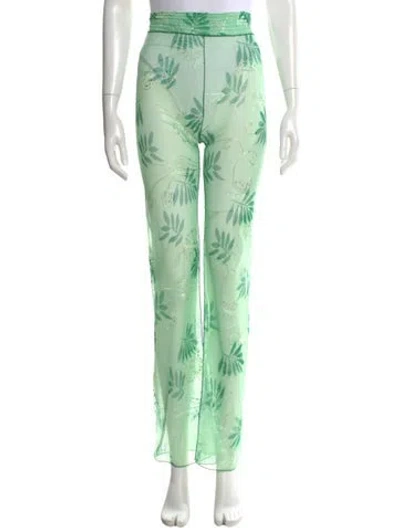 Pre-owned Kim Shui Printed Straight Leg Pants W/ Tags In Green