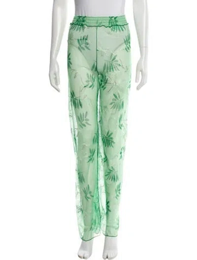 Pre-owned Kim Shui Printed Straight Leg Pants W/ Tags In Green