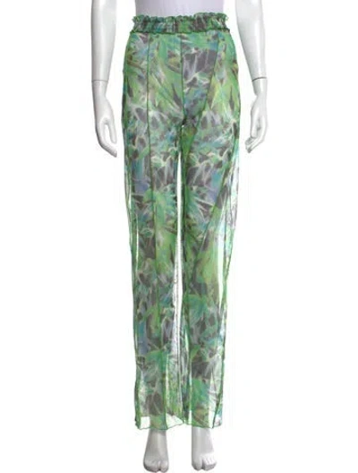 Pre-owned Kim Shui Printed Wide Leg Pants In Green