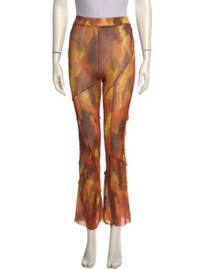 Pre-owned Kim Shui Printed Wide Leg Pants In Orange
