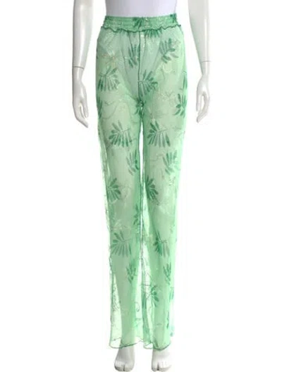 Pre-owned Kim Shui Printed Wide Leg Pants W/ Tags In Green
