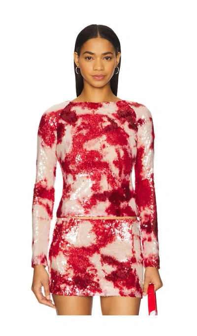 Kim Shui Sequin Top In Red